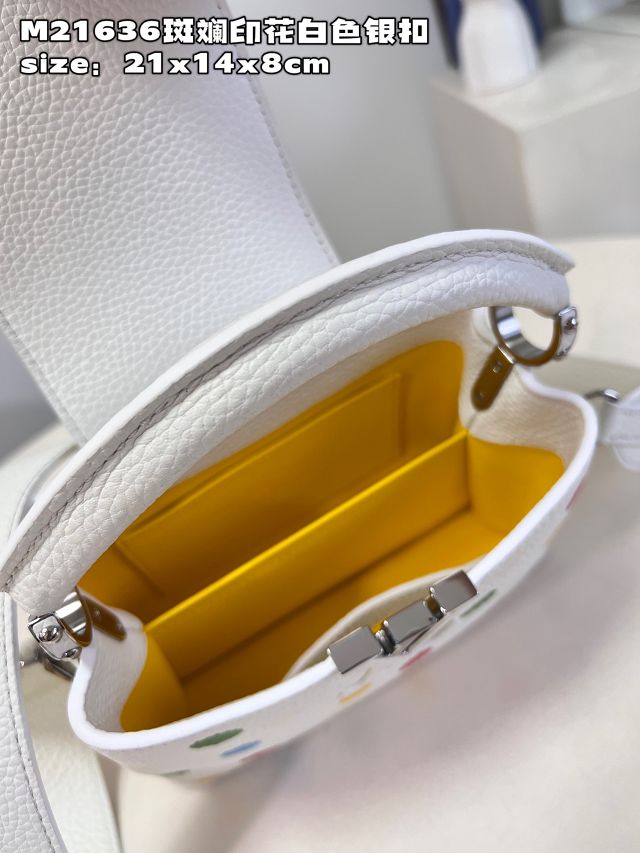 Louis vuitton original calfskin capucines mini handbag M21693 white
