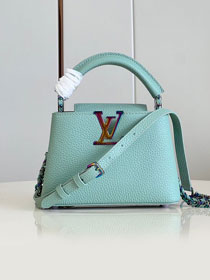 Louis vuitton original calfskin capucines mini handbag M22606 blue