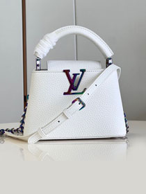 Louis vuitton original calfskin capucines mini handbag M22606 white