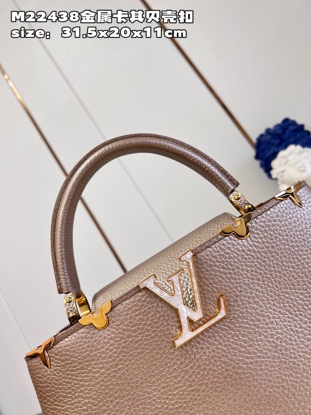 Louis vuitton original calfskin capucines mm handbag M59516 light gold