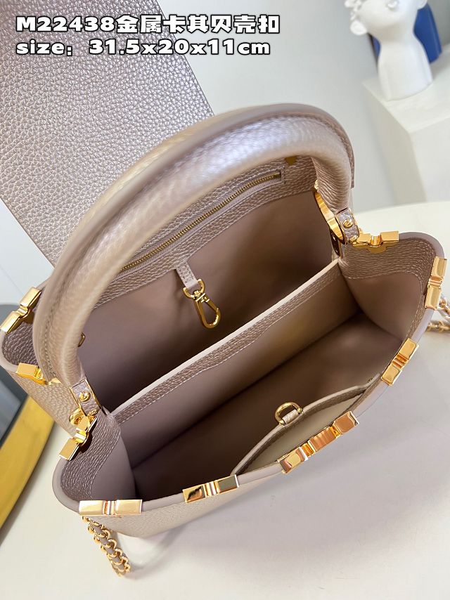 Louis vuitton original calfskin capucines mm handbag M59516 light gold