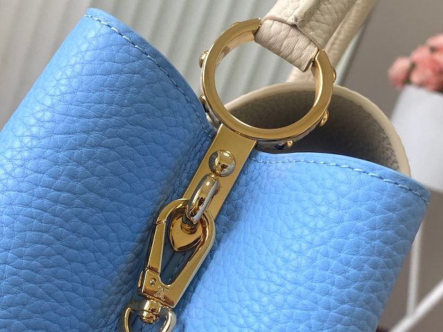 Louis vuitton original calfskin capucines mm handbag M59516 sky blue