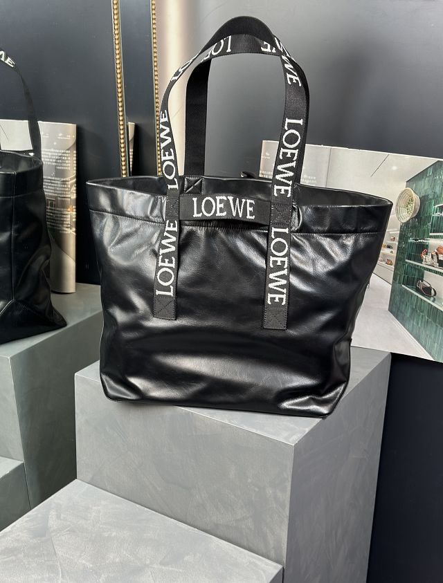 Loewe original calfskin fold shopper bag LW0001 black