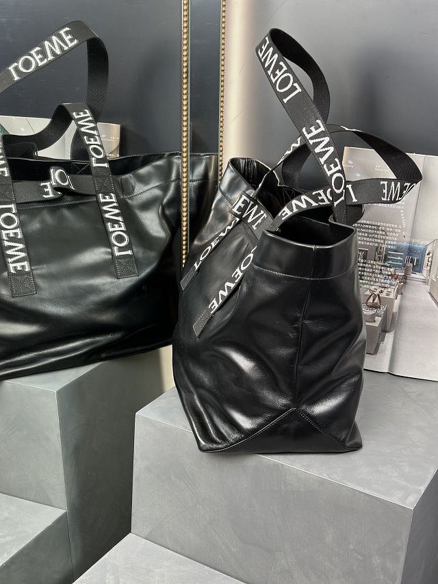 Loewe original calfskin fold shopper bag B507X23 black