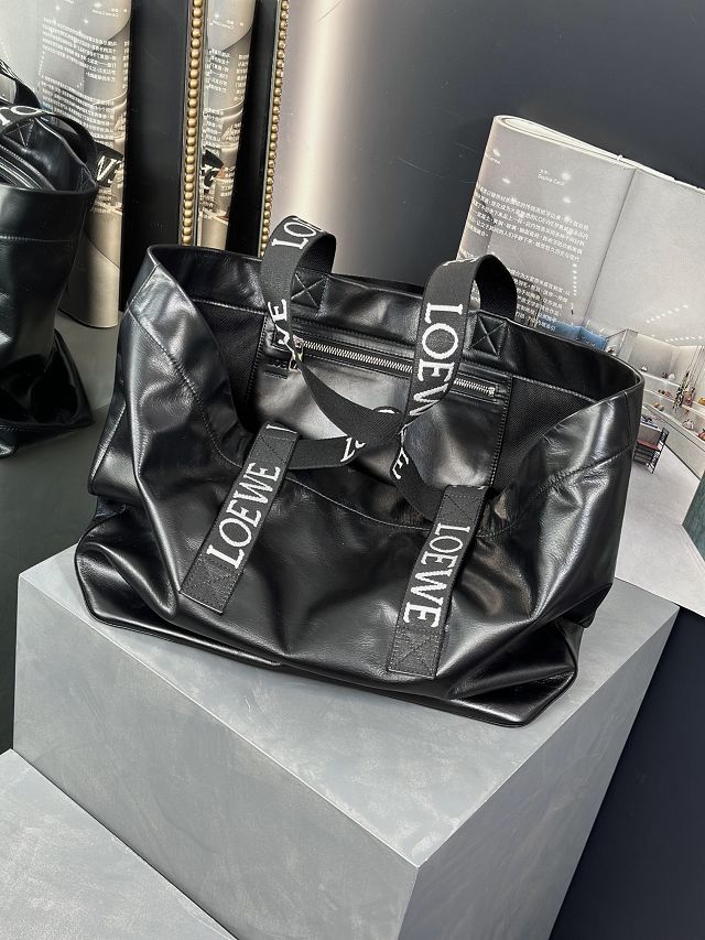 Loewe original calfskin fold shopper bag LW0001 black