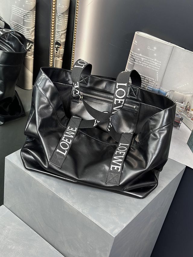 Loewe original calfskin fold shopper bag B507X23 black