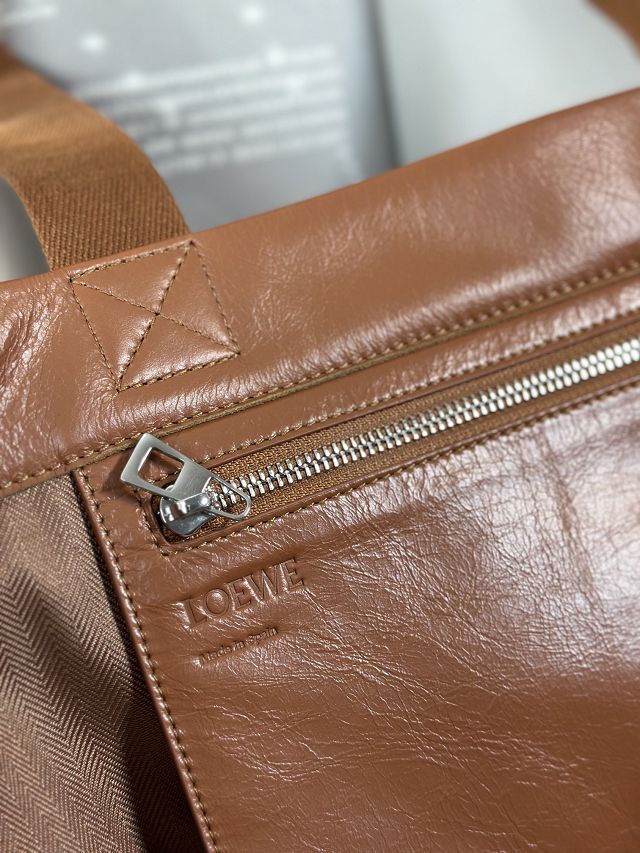 Loewe original calfskin fold shopper bag B507X23 brown