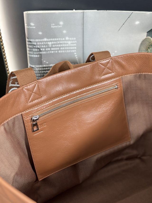 Loewe original calfskin fold shopper bag B507X23 brown