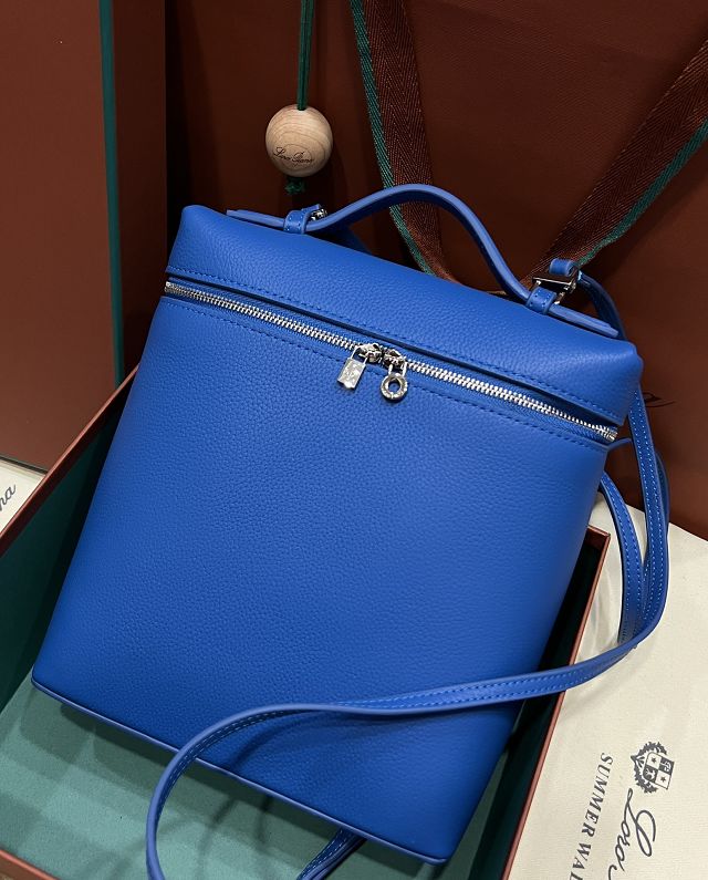 Loro Piana original calfskin extra pocket backpack FAN4041 blue