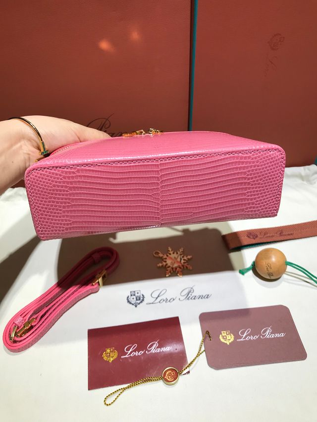 Loro Piana original lizard leather extra pocket pouch FAN4199 pink