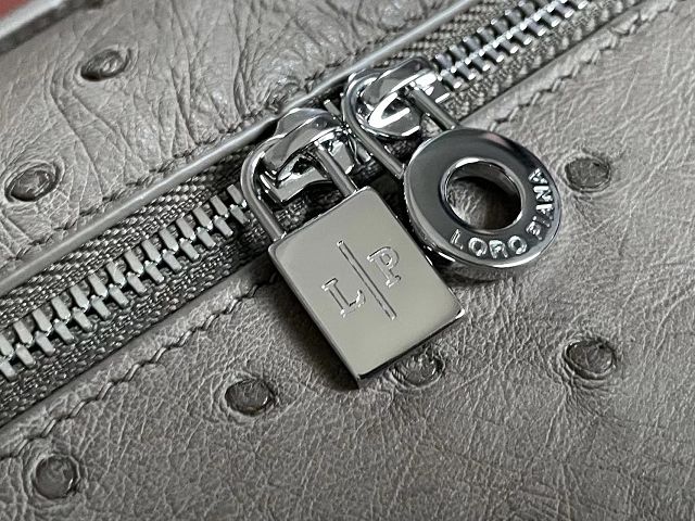 Loro Piana original ostrich leather extra pocket backpack FAN4041 light grey