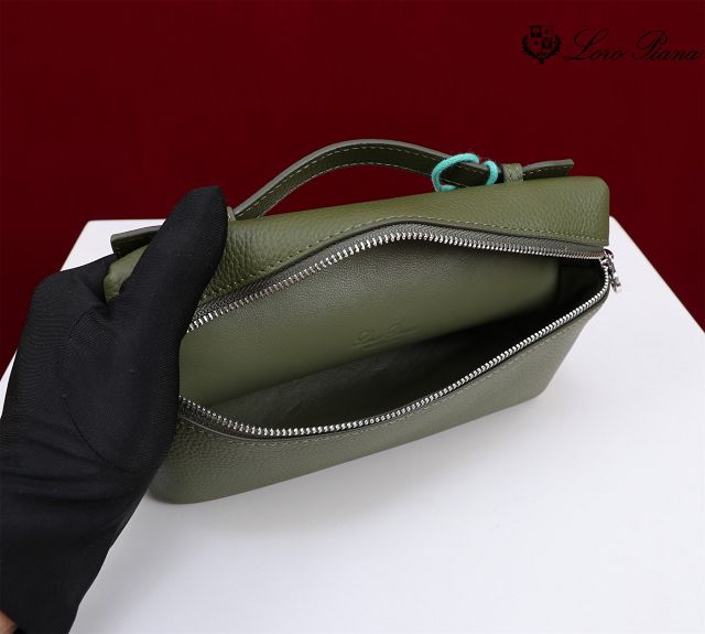 Loro Piana original calfskin extra pocket pouch L19 FAN4045 dark green