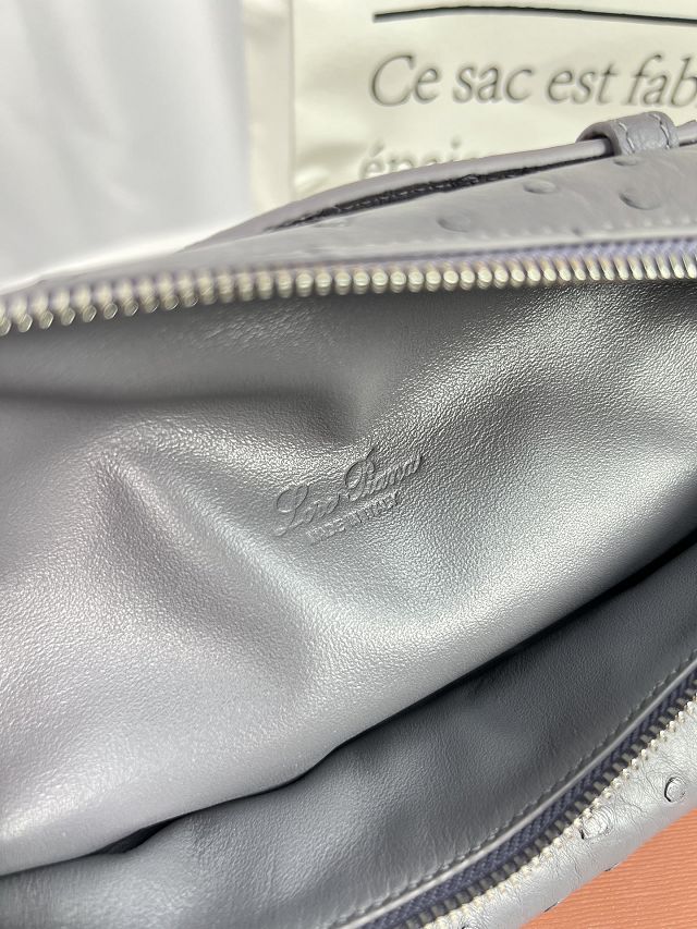 Loro Piana original ostrich leather extra pocket pouch FAN4199 grey