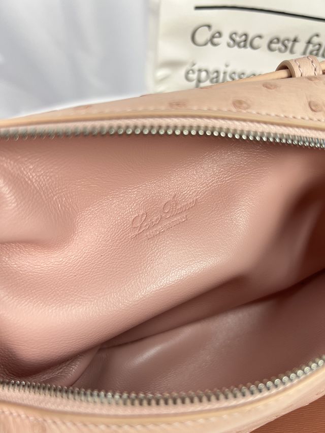 Loro Piana original ostrich leather extra pocket pouch FAN4199 light pink