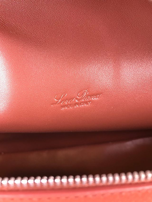 Loro Piana original calfskin extra pocket pouch L27 FAI8511 brick red