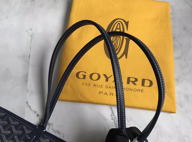 Goyard original canvas artois PM bag GY0002 navy blue