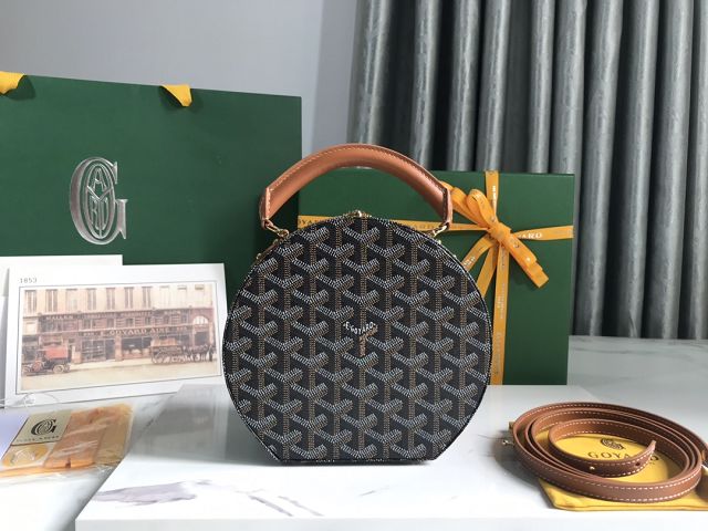 Goyard original canvas alto hatbox bag GY0037 black&brown