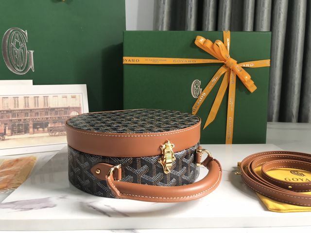 Goyard original canvas alto hatbox bag GY0037 black&brown