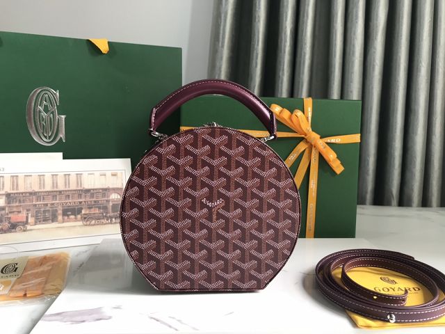 Goyard original canvas alto hatbox bag GY0037 burgundy