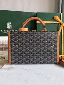 Goyard original canvas grand hotel trunk bag GY0036 black&brown