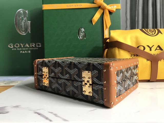 Goyard original canvas minaudiere trunk bag GY0039 black&brown