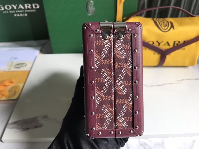 Goyard original canvas minaudiere trunk bag GY0039 burgundy