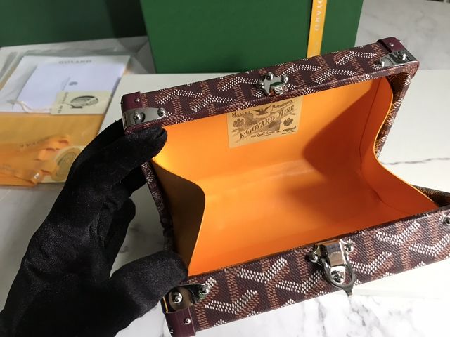 Goyard original canvas minaudiere trunk bag GY0039 burgundy