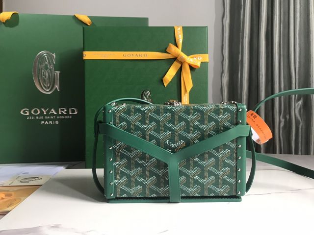 Goyard original canvas minaudiere trunk bag GY0039 green