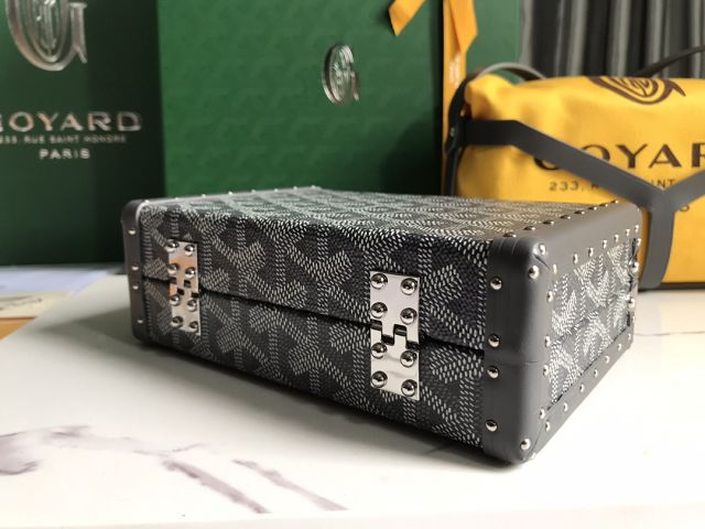 Goyard original canvas minaudiere trunk bag GY0039 grey