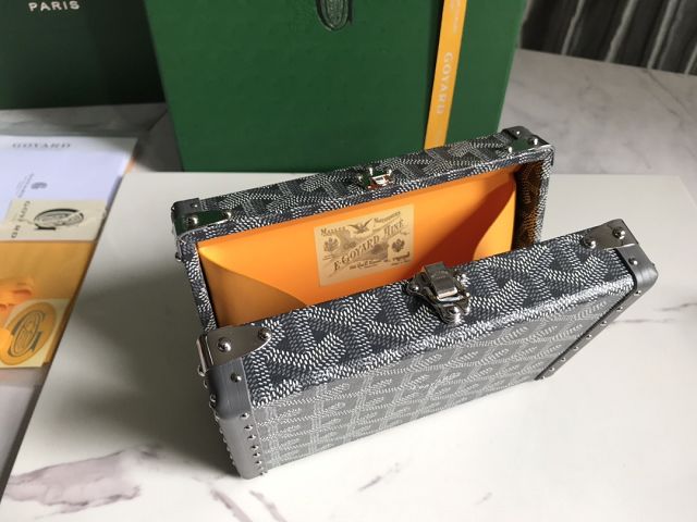 Goyard original canvas minaudiere trunk bag GY0039 grey