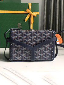 Goyard original canvas minaudiere trunk bag GY0039 navy blue