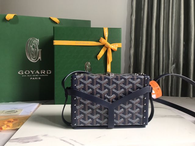 Goyard original canvas minaudiere trunk bag GY0039 navy blue