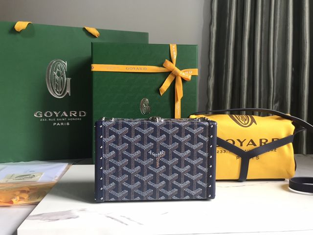 Goyard original canvas minaudiere trunk bag GY0039 navy blue