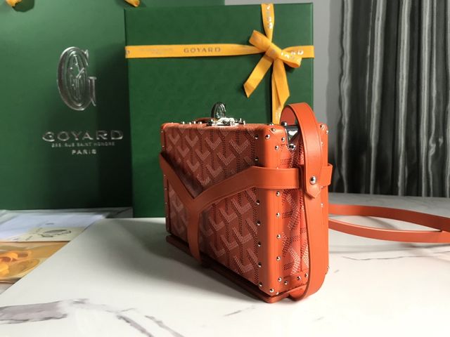 Goyard original canvas minaudiere trunk bag GY0039 orange