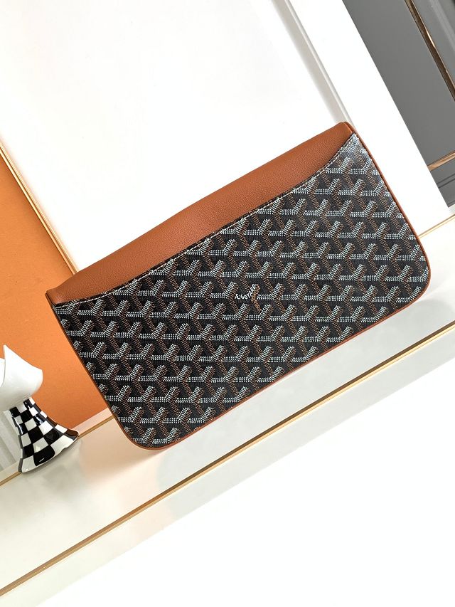 Goyard original calfskin&canvas sainte marie MM clutch GY0020 brown