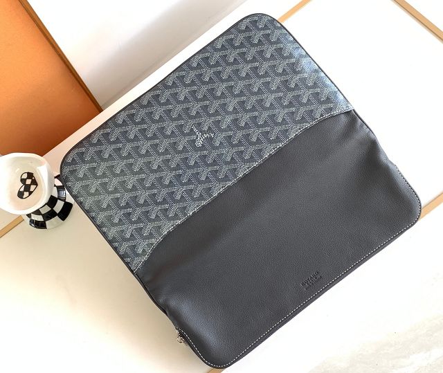 Goyard original calfskin&canvas sainte marie MM clutch GY0020 grey