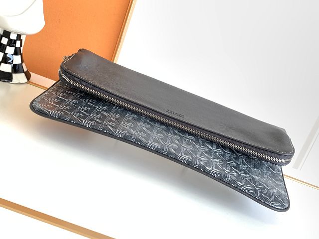 Goyard original calfskin&canvas sainte marie MM clutch GY0020 grey