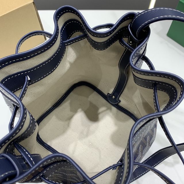 Goyard original canvas petit flot bucket bag GY0054 navy blue