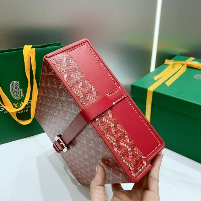 Goyard original canvas 8 watch case GY0035 red