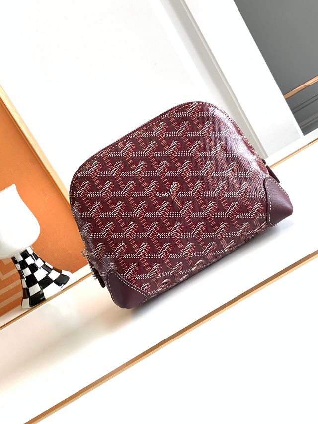 Goyard original canvas vendome cosmetic pouch GY0059 burgundy