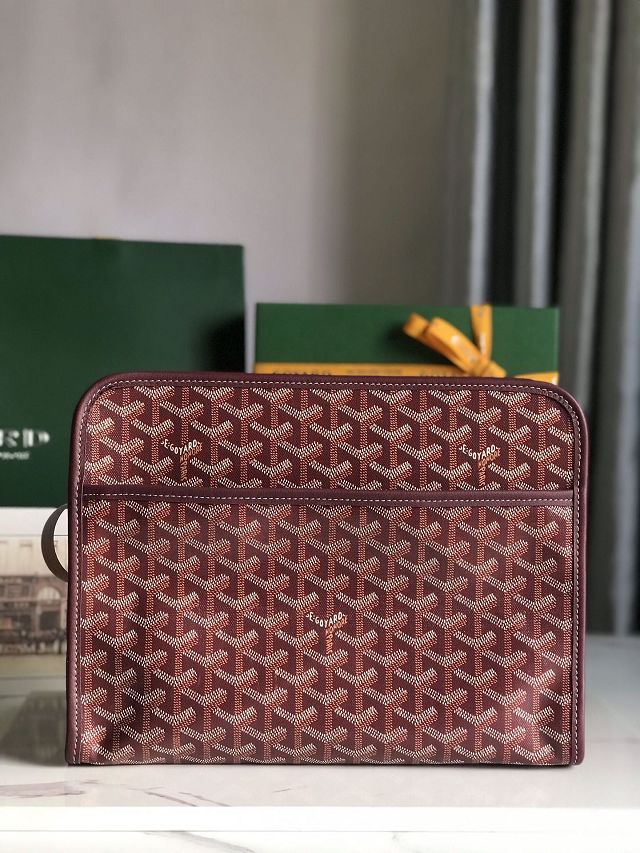 Goyard original canvas large clutch GY0063 burgundy