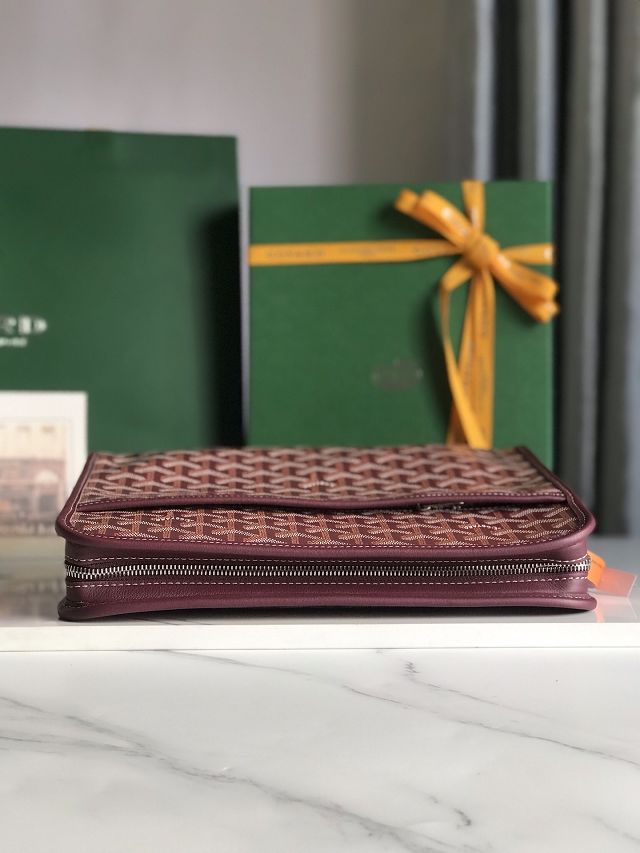 Goyard original canvas large clutch GY0063 burgundy