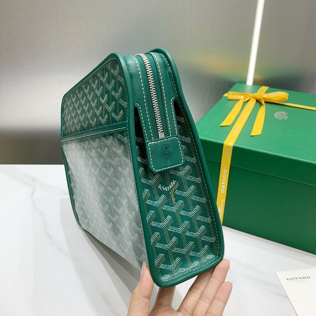 Goyard original canvas large clutch GY0063 green