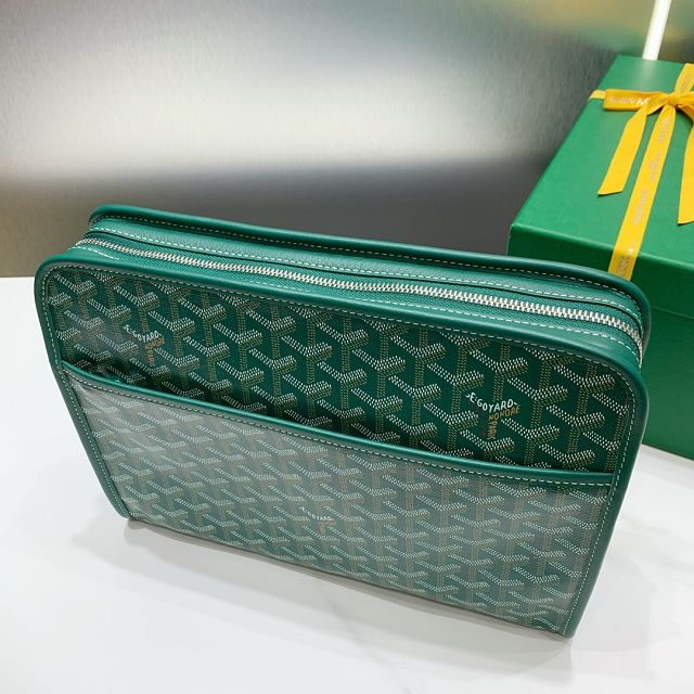 Goyard original canvas large clutch GY0063 green