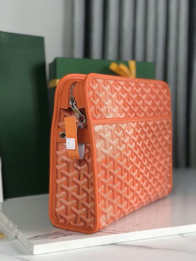 Goyard original canvas large clutch GY0063 orange