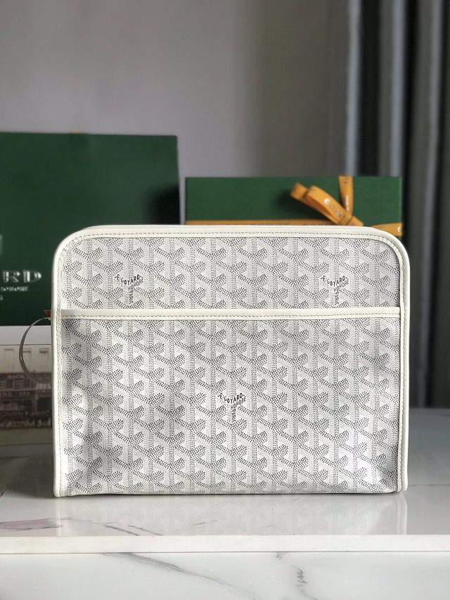 Goyard original canvas large clutch GY0063 white