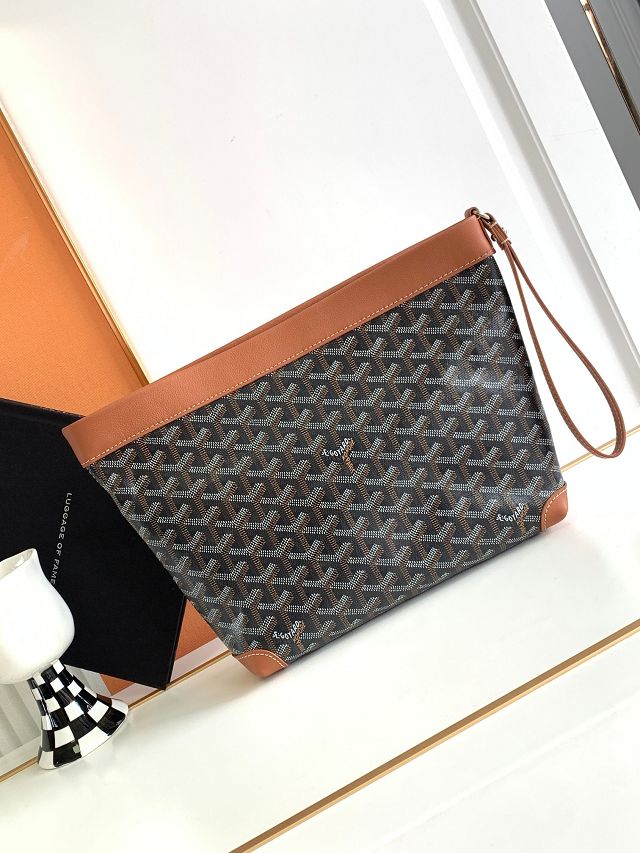 Goyard original canvas conti pouch GY0066 black&brown