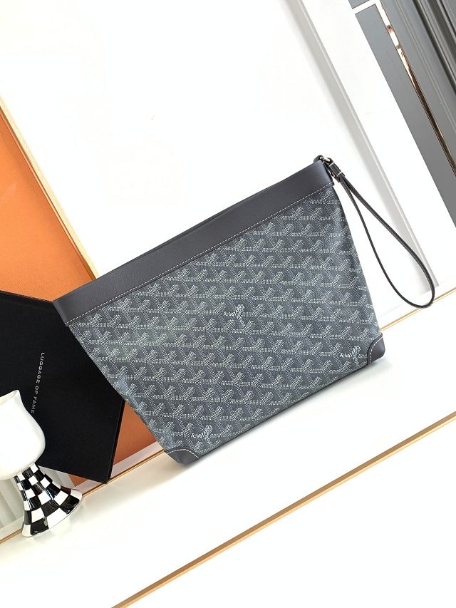 Goyard original canvas conti pouch GY0066 grey