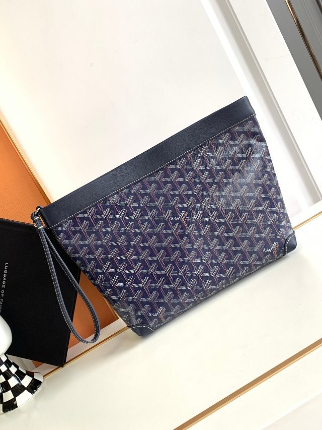 Goyard original canvas conti pouch GY0066 navy blue