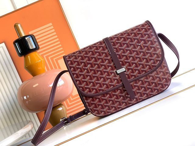 Goyard original canvas belvedere MM bag GY0073 burgundy